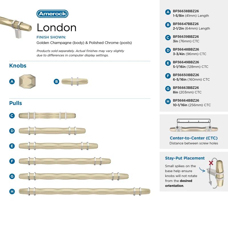 Amerock London 3 inch (76mm) Center-to-Center