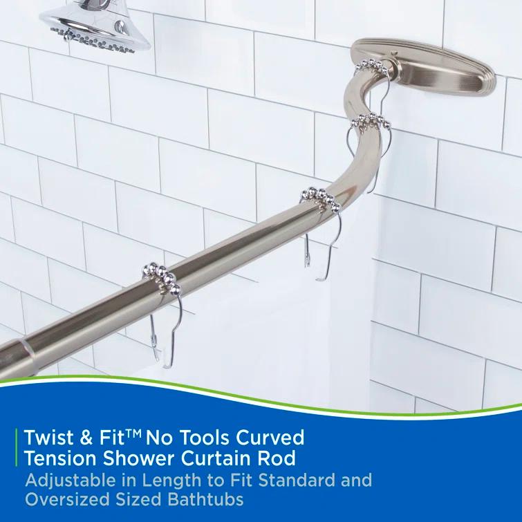 Kenney 72'' Curved Shower Curtain Rod