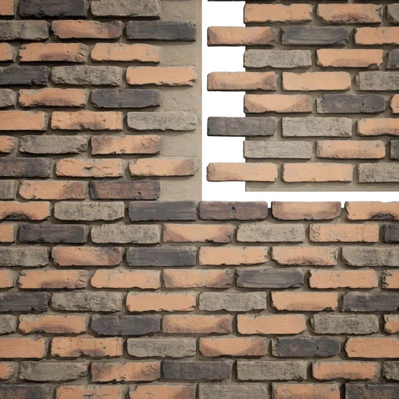 StoneCraft Aged Brick Faux Brick Panel, 46 7/8"W x 27"H x 1 1/4"D