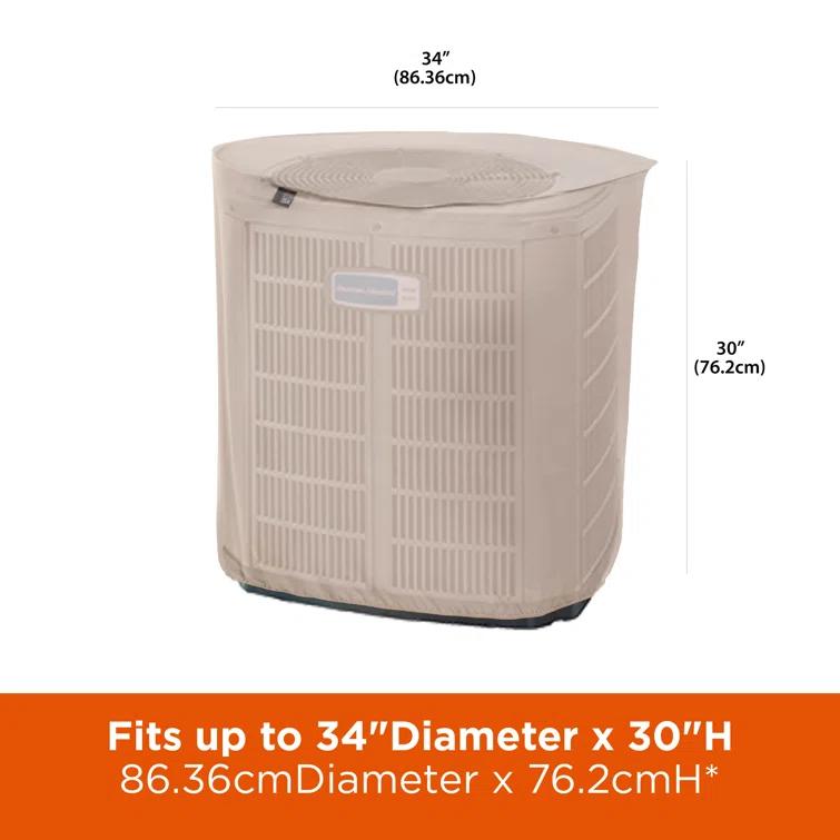 Modern Leisure Modern Leisure Chalet Round Air Conditioner Cover, 34" Diameter x 30"H, Beige