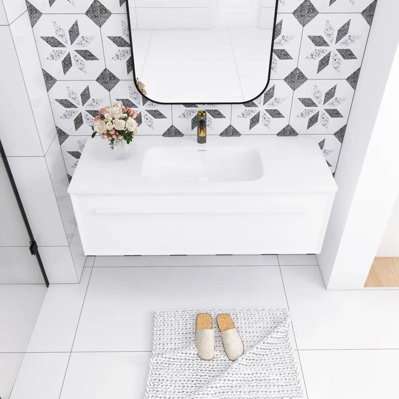 Staykiwi 48'' Single Bathroom Vanity with Solid Surface Top