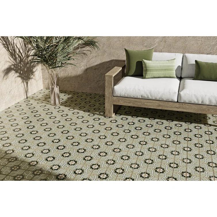 Bedrosians Casablanca 5" x 5" Ceramic Patterned Floor Use Tile (Set of 32)