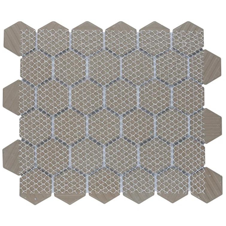 Merola Tile Hudson Due 2" Hex 10-7/8 " x 12-5/8 " Porcelain Mosaic Floor and Wall Tile
