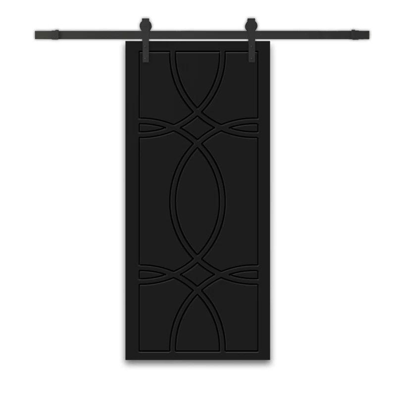 Calhome Hollow Paneled Painted with Installation Hardware Kit Barn Door
