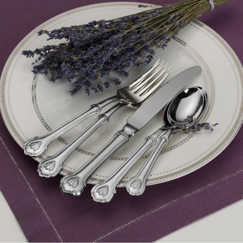 Wallace Wallace Napoleon Bee 45-Piece 18/10 Stainless Steel Flatware Set