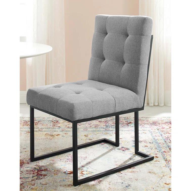 Modway Privy Black Stainless Steel Upholstered Fabric Dining Chair by Modway