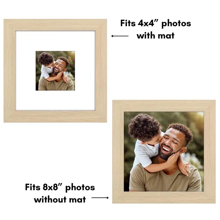 Americanflat Americanflat Picture Frame - Frame with Mat - Wide Molding - Shatter-Resistant Glass