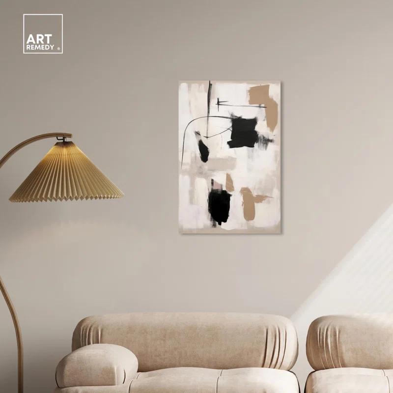 Art Remedy Strings in Abstraction Canvas Muted Abstract Wall Art by Art Remedy