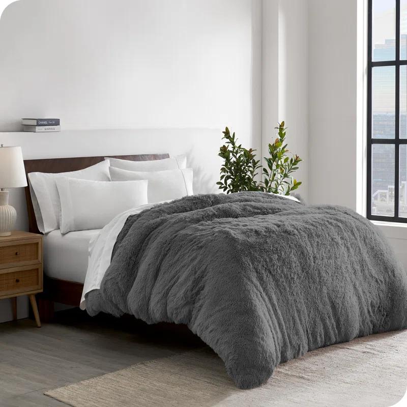 Bare Home Shaggy Fleece Plush Duvet Cover