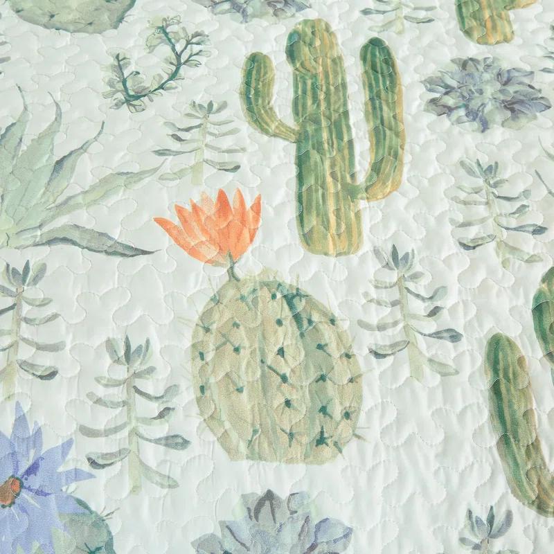Chezmoi Collection Gregory Serene Desert Cactus Succulent Plants Microfiber Quilt Set