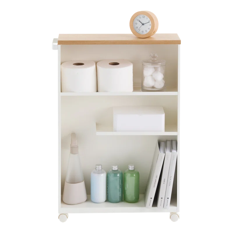 Yamazaki White Rolling Bathroom Cart