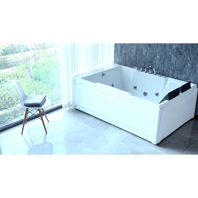 Modern 72'' x 48'' Alcove / Tile In Whirlpool Plastic / Acrylic Bathtub with Faucet