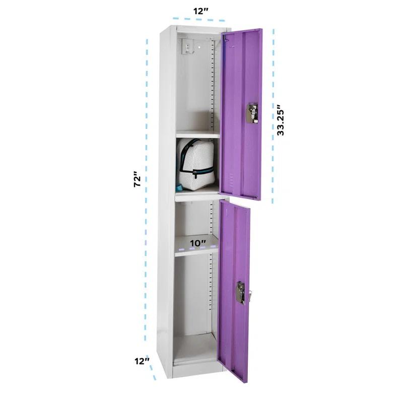 12'' Wide Steel 2-Tier School and Gym Locker