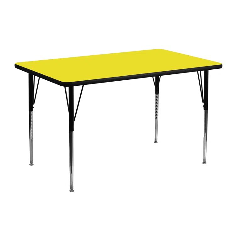 Flash Furniture Goddard 24''W x 48''L Rectangular HP Laminate Activity Table - Adjustable Legs