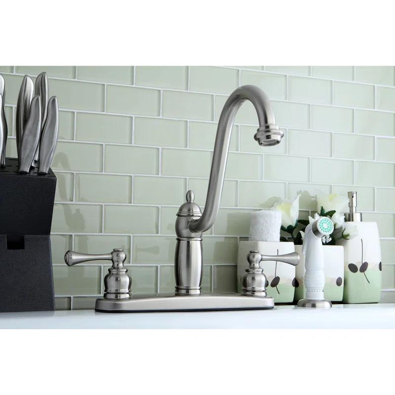Kingston Brass Heritage Two-Handle 8" Centerset Kitchen Faucet
