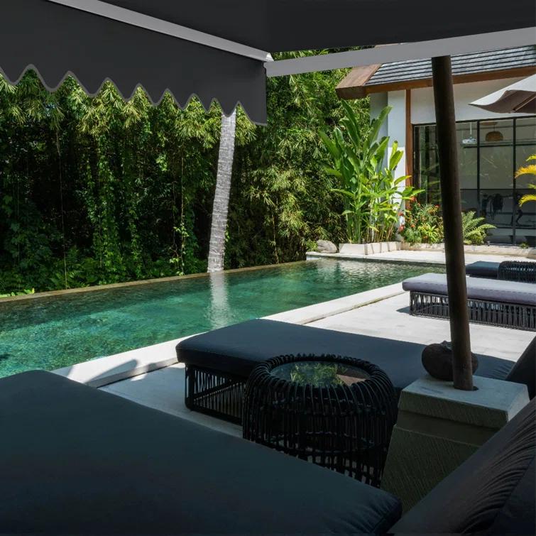 Newacme LLC 10x8 ft. Powered Retractable Patio Awnings, Outdoor Sunshade Canopy with Remote