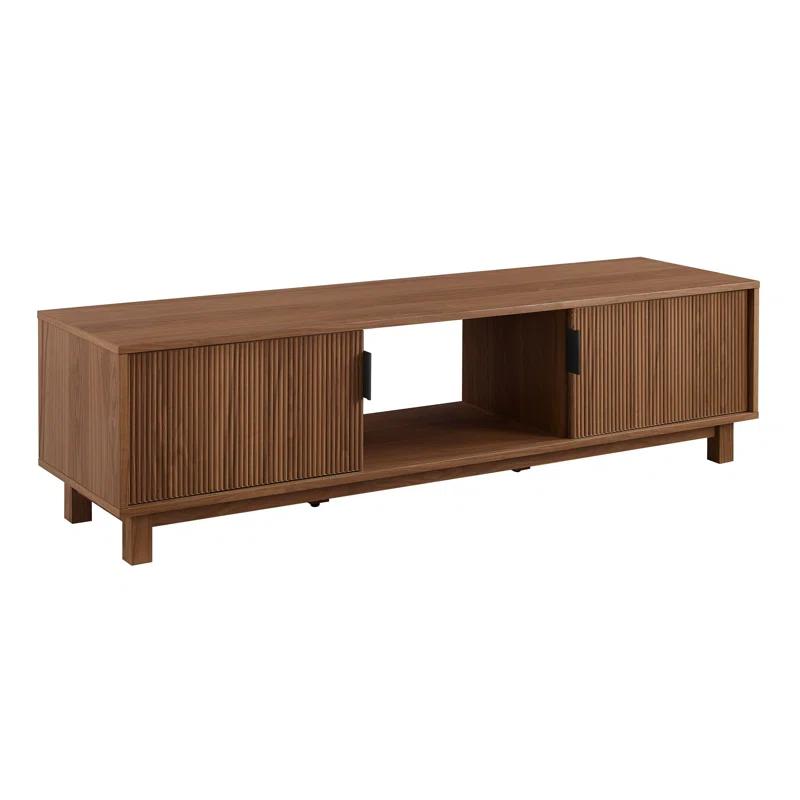 Mocha Engineered Wood 2-Door TV Stand with Storage