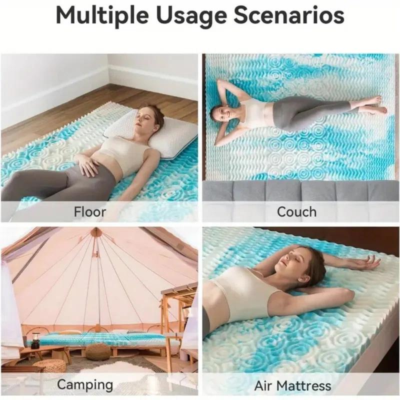 Alwyn Home 2 Inch Mattress Topper, 5-Zone Memory Foam Mattress Topper, Cooling Gel Mattress Topper, Topper For Pressure Relieve