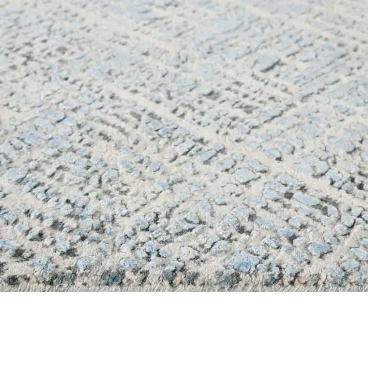 AMER Rugs Majestic Hand-Knotted Wool/Silk Blue Area Rug