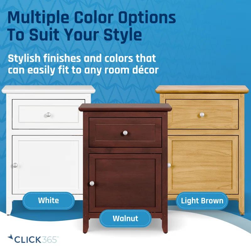 ClickDecor Alcott Side Table with Single Drawer and Storage Cabinet