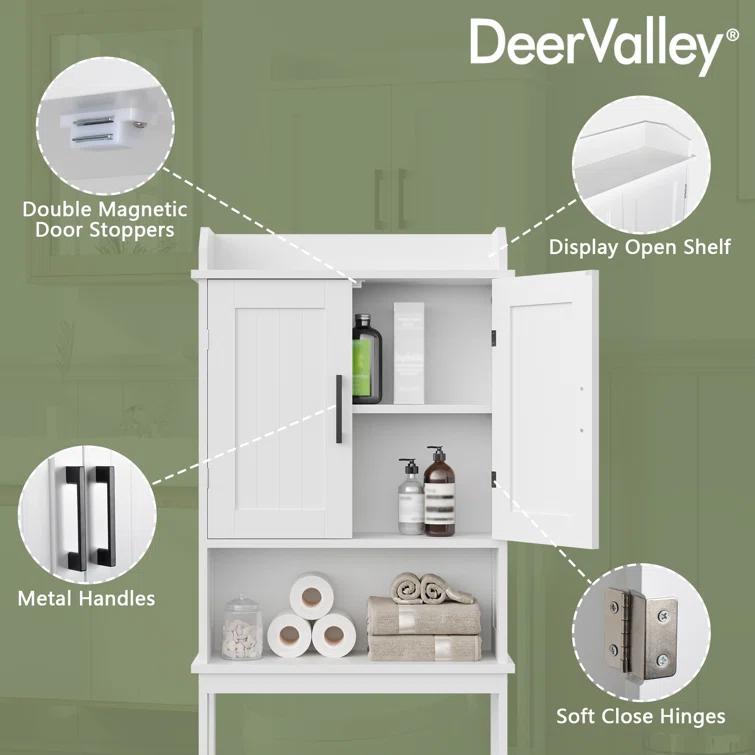DeerValley Bathroom Freestanding Over the Toilet Storage Cabinet, White & Reviews | Wayfair