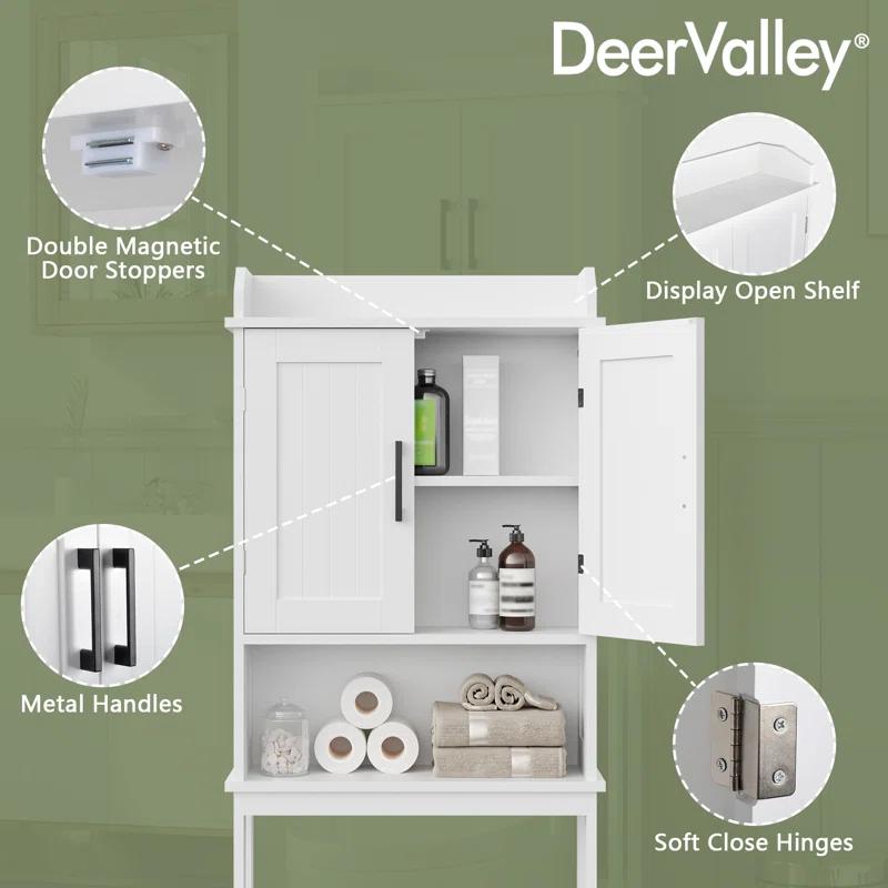 DeerValley Bathroom Freestanding Over the Toilet Storage Cabinet, White & Reviews | Wayfair
