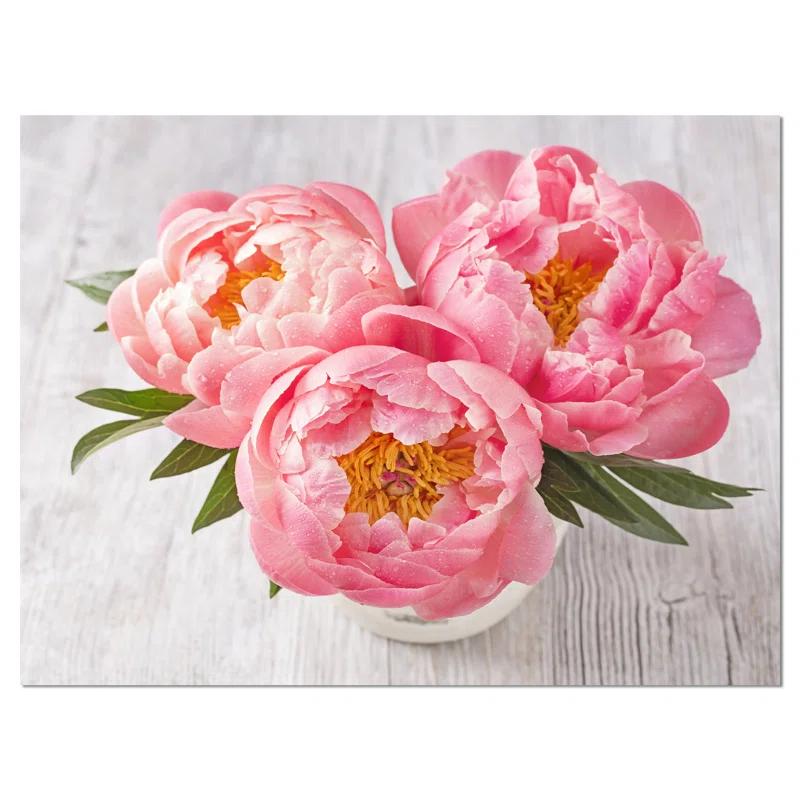 " Peony Flowers On White Floor "