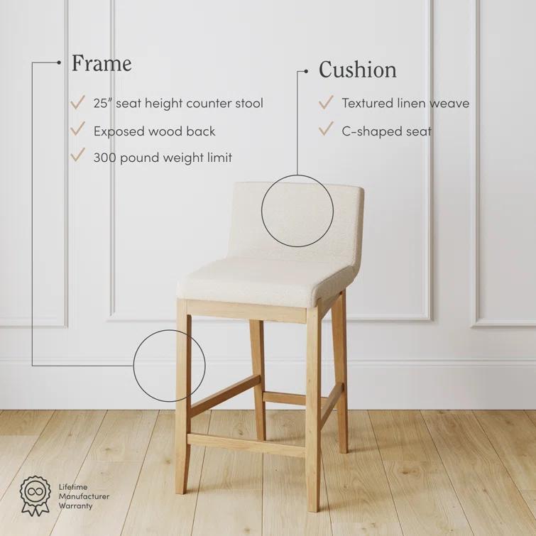 Nathan James Upholstered Wooden Stool