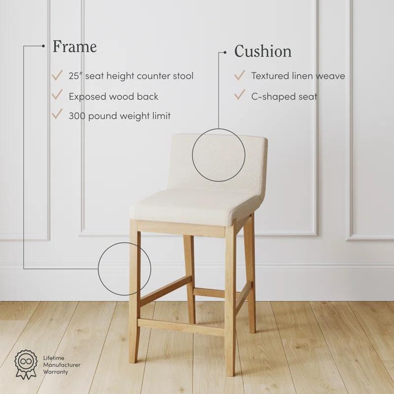 Nathan James Upholstered Wooden Stool
