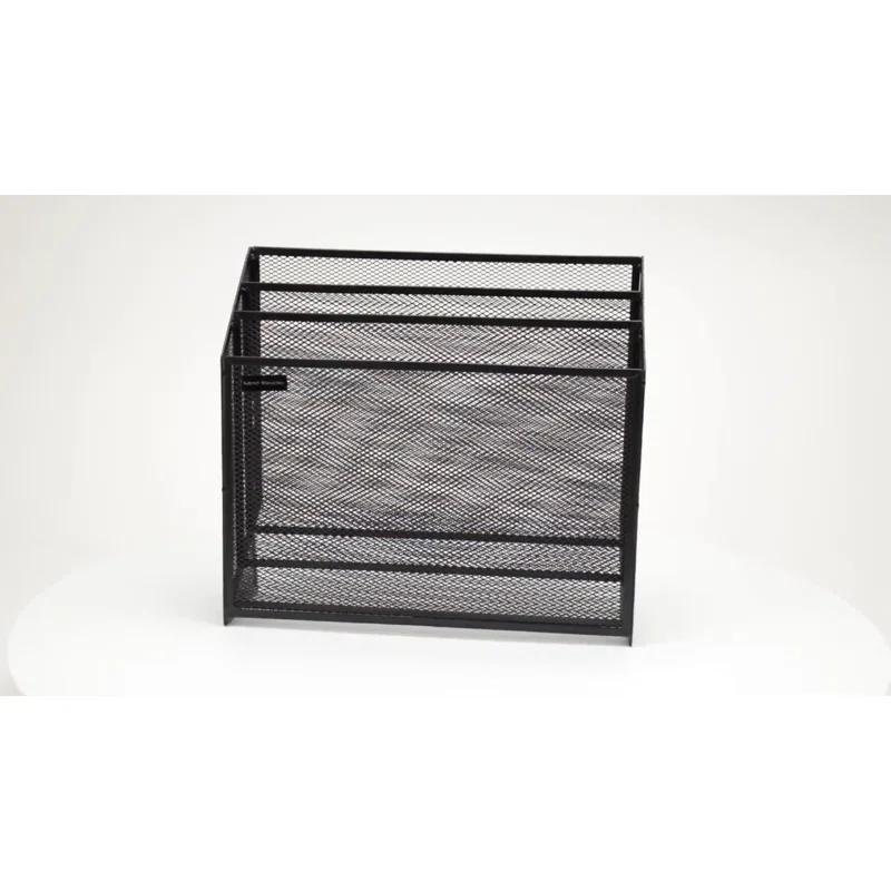 Mind Reader Vertical File Storage, Desktop Organizer, Workspace, Office, Metal Mesh, 12.5"L x 3.75"W x 11.5"H