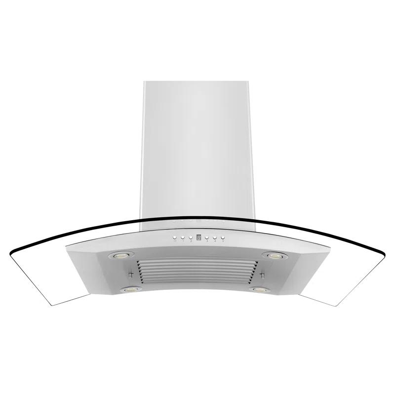ZLINE ZLINE 36 in. Convertible Vent Isl& Mount Range Hood in Stainless Steel & Glass (GL14i-36)