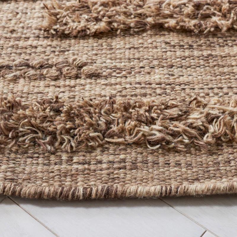 Hartzler Hand-Woven Flatweave Wool/Cotton Brown/Beige Area Rug
