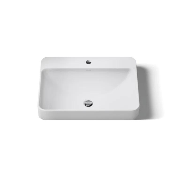 Kohler Vox® Vitreous China Rectangular Vessel Bathroom Sink with Overflow K-2660-1-0