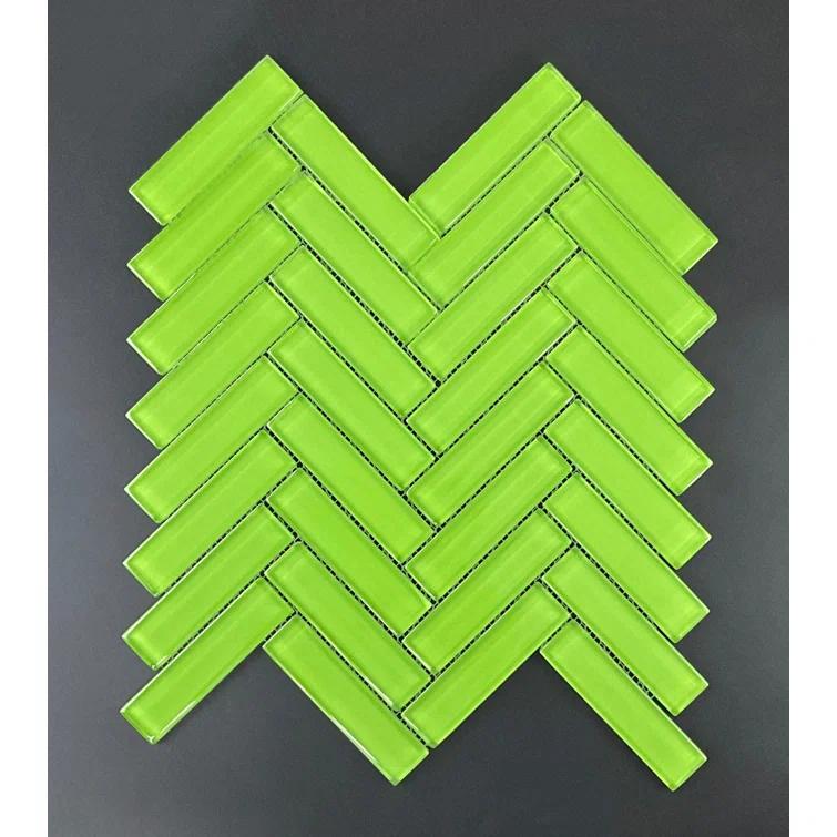 ES Stone 1" x 4" Glass Herringbone / Chevron Mosaic Tile (Set of 10)