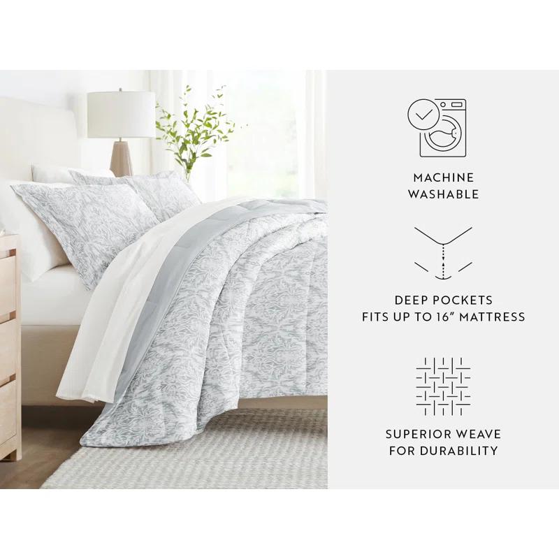 IEnjoy Home 7-Piece Bedding Bundle - Pattern Comforter and Sheet Set