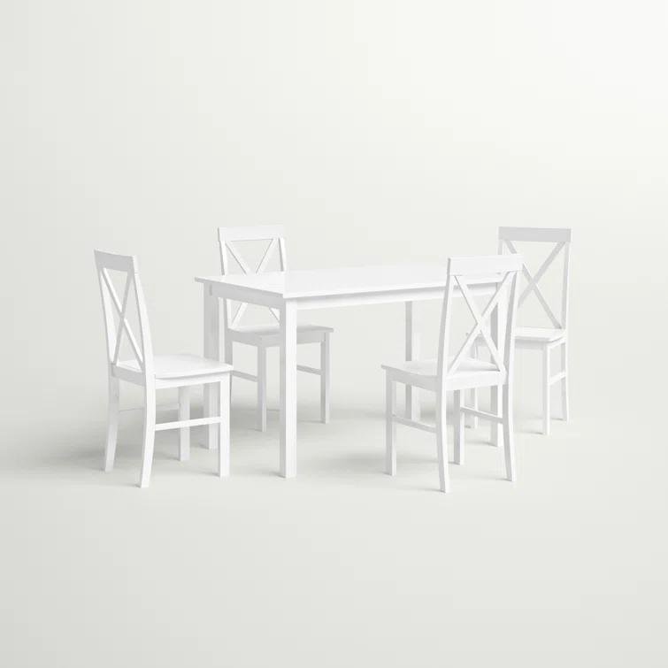 Gracie Oaks 5 - Piece Dining Set with X-Back Chairs