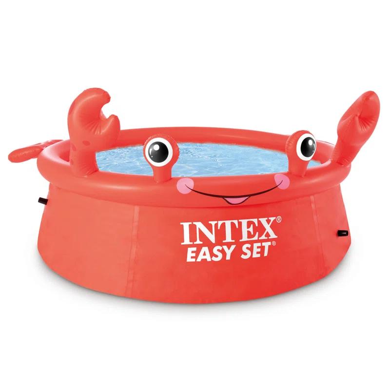 Intex Intex Happy Crab Easy Set 6ft x 20in Round Inflatable Ring Kiddie Pool