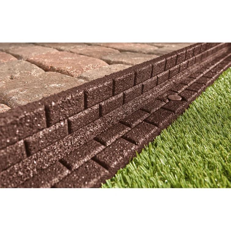 Rubberific 4 ft. Brickface Rubber Landscape Lawn Edging (Set of 6)