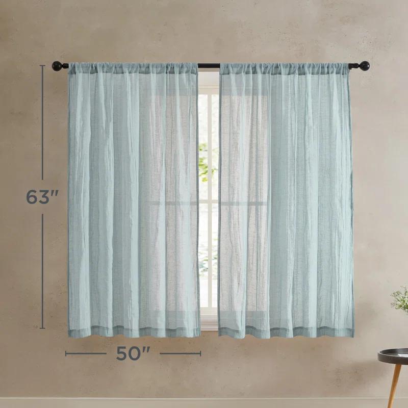 Solid Semi-Sheer Curtain Panels (Set of 2)