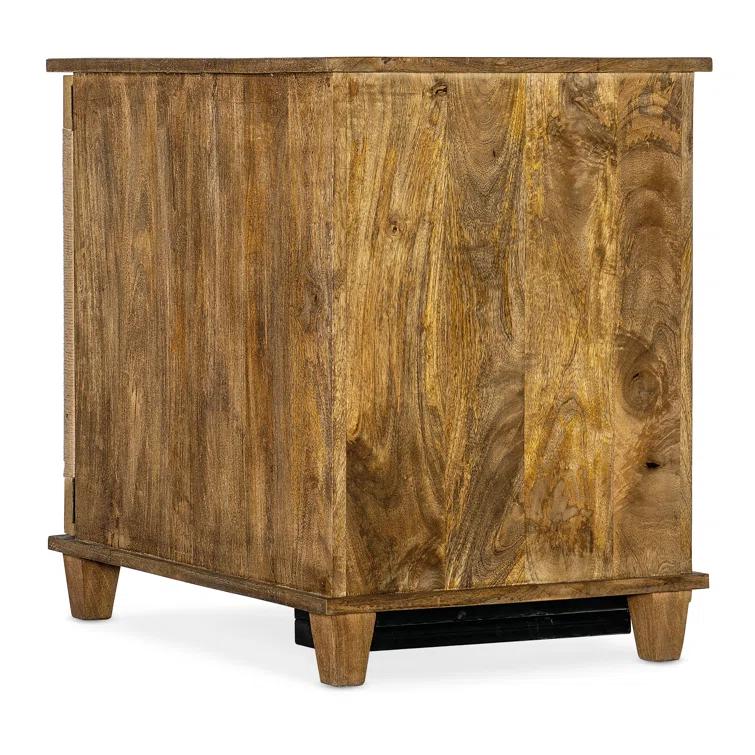 Chiseling Solid Wood Accent Cabinet