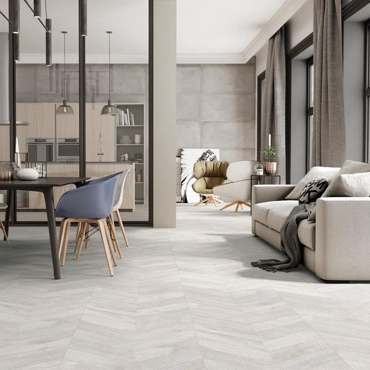 Auburn Chevron 24 in. x 48 in. Matte Porcelain Floor and Wall Tile (15.49 Sq. Ft. / Case)