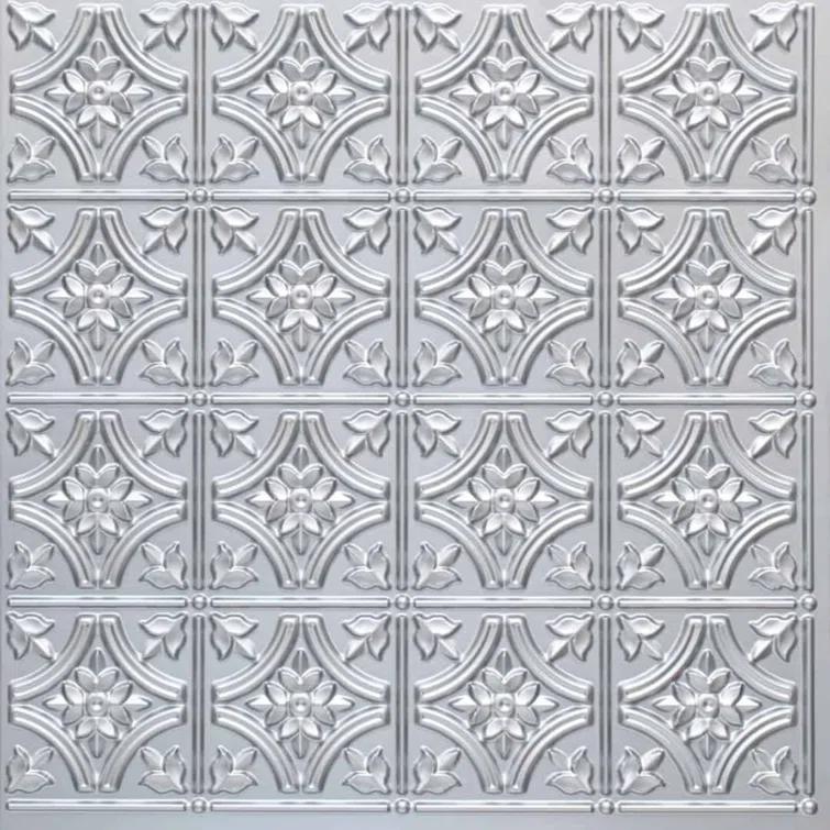 FromPlainToBeautifulInHours Gothic Reims 2 Ft. X 2 Ft. Drop-In Or Glue-Up PVC Ceiling Tile (Set of 10)