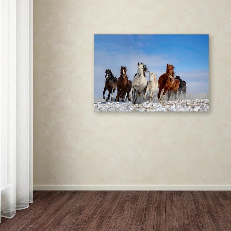 Trademark Fine Art " Mongolia Horses " by Libby Zhang