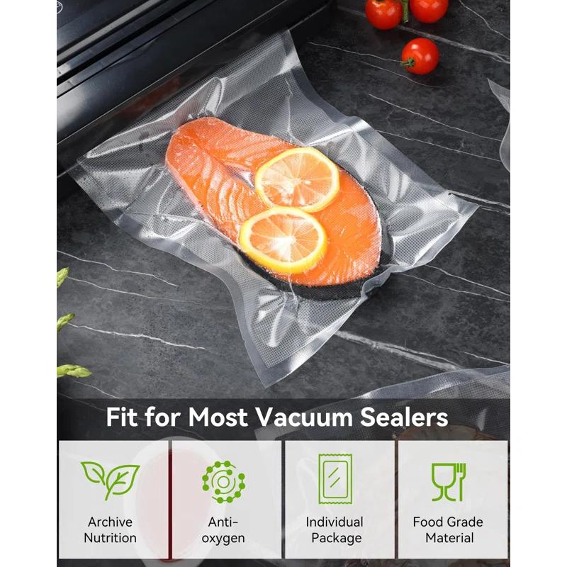 BEACHWATER POOL & SPA, LLC 300-Count Food Vacuum Sealer Bags, Thick BPA Free Sous Vide Bags Compatible With All Vac Machines, Food Saver, Seal A Meal, Commercial Grade Quart Precut Meal Prep Storage Bags