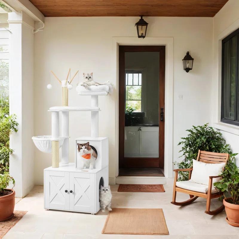 Archie & Oscar™ 55.1" Cat Tree with Litter Box Enclosure