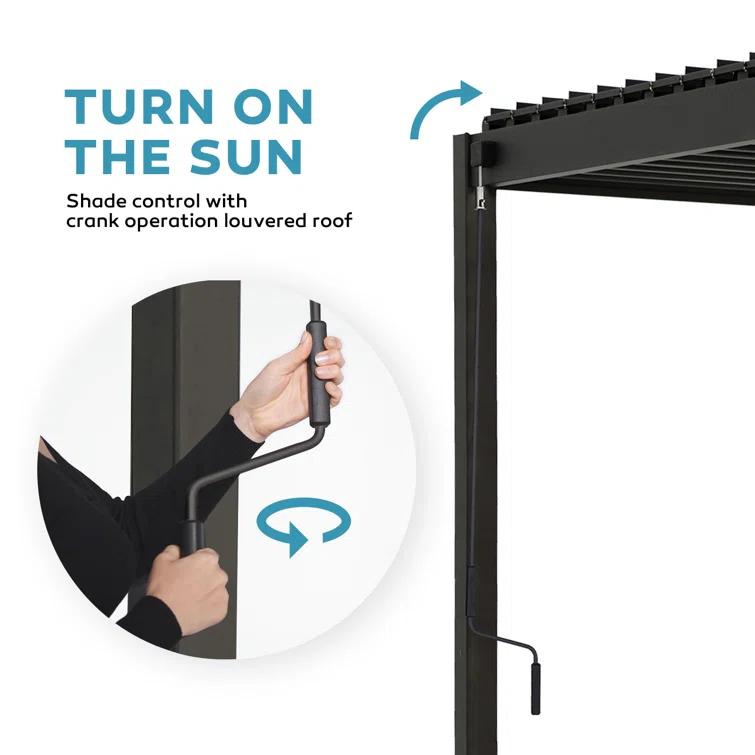 Mirador 80/88S Metal Frame Pergola with Adjustable Louvered Roof & Reviews | Wayfair