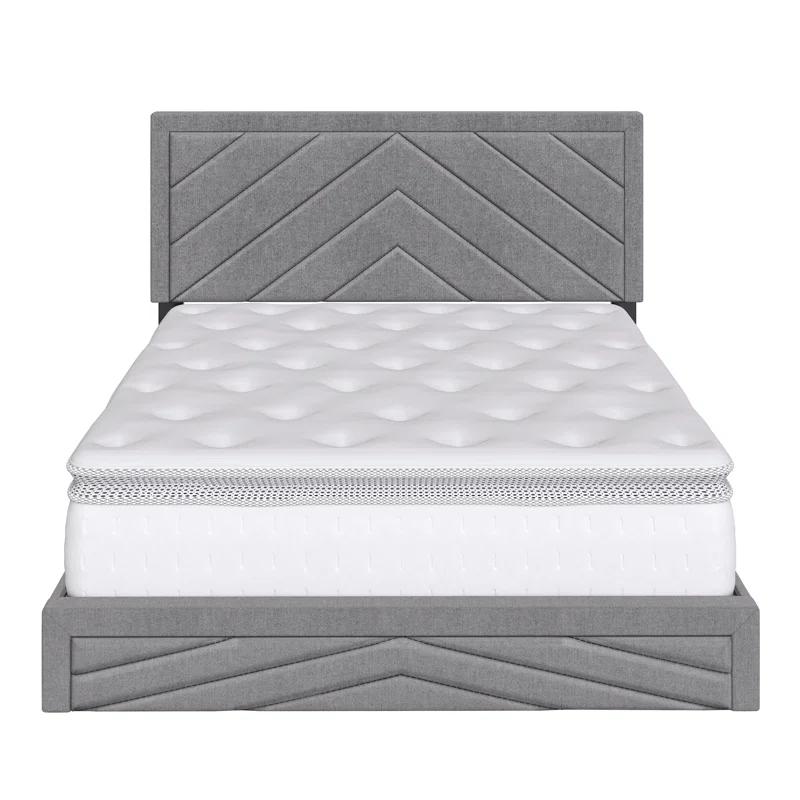 Boyd Sleep Barcelona Linen or Faux Leather Upholstered Platform Bed Frame with Adjustable Headboard, Heavy Duty Slat Support System, No Box Spring Required - Boyd Sleep
