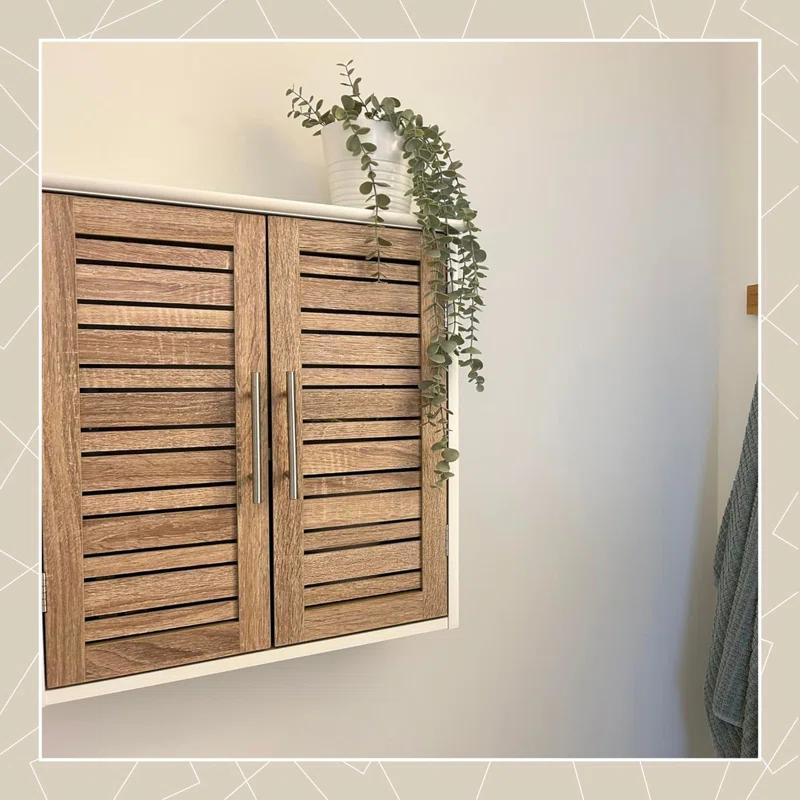 Evideco Stockholm 20.5" W x 21.7" H x 8.7 D Wall Mounted Bathroom Cabinet Oak Color & Reviews | Wayfair