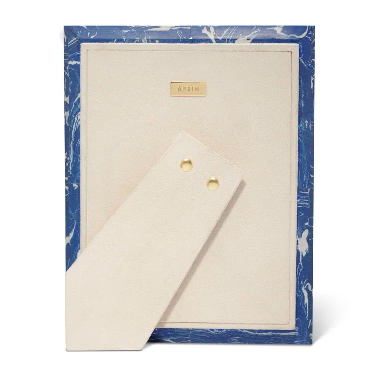 Classic Blue and Gold Brass Tabletop Picture Frame