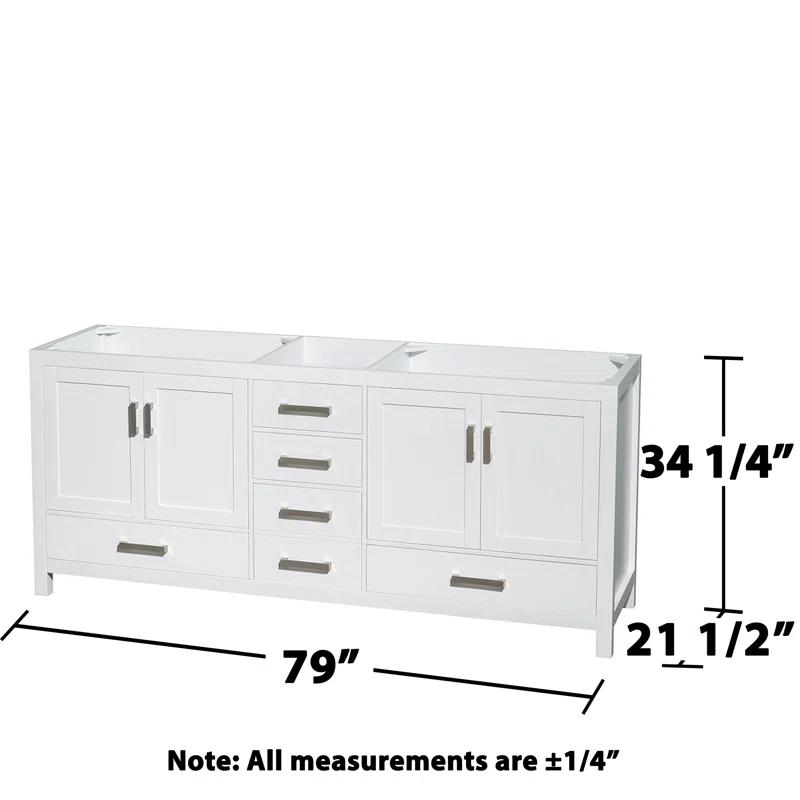 Wyndham Collection Sheffield 79" Freestanding Double Vanity Base Only